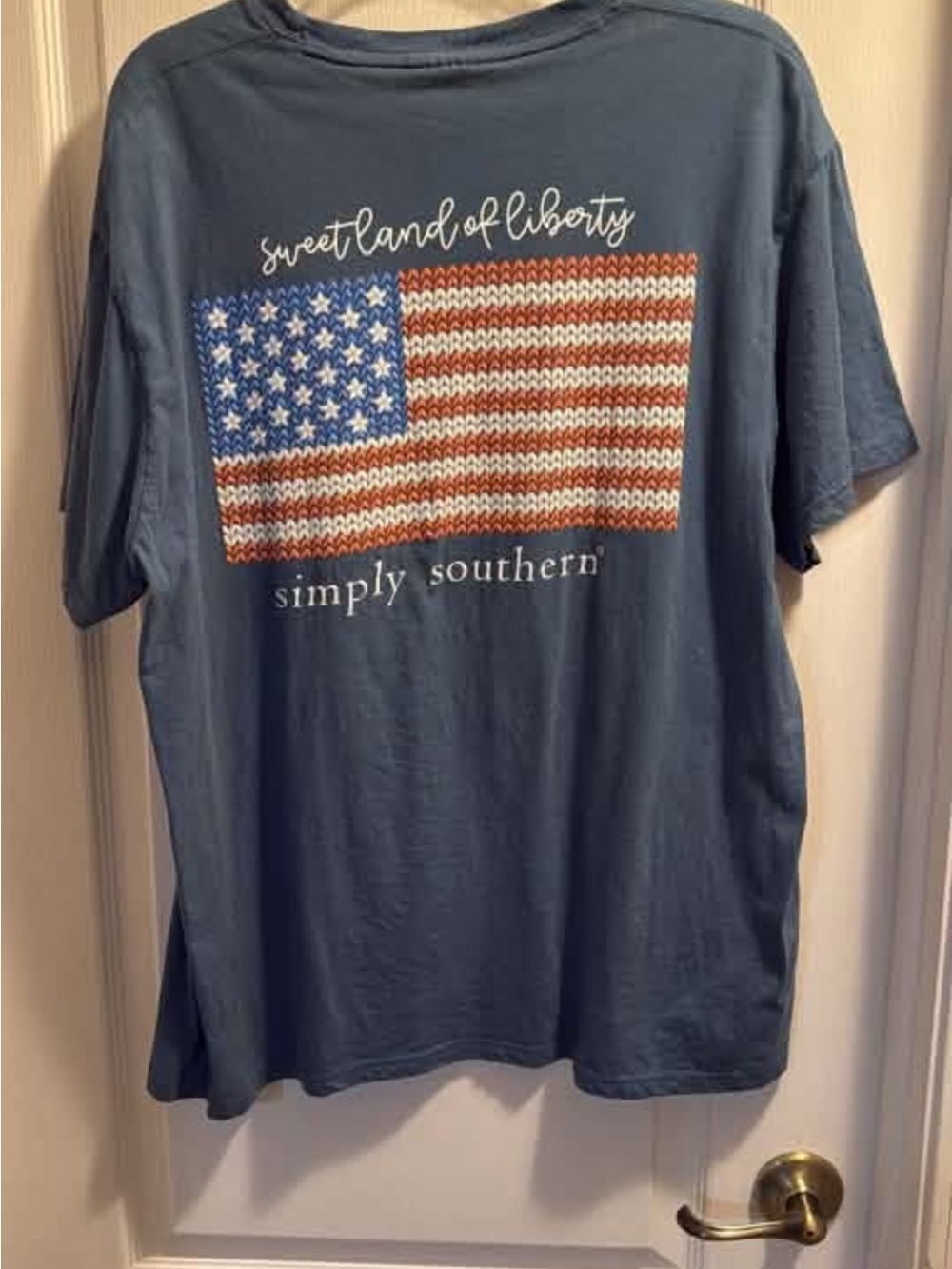 Simply Southern Blue 'Sweet Land of Liberty' Flag T‑Shirt